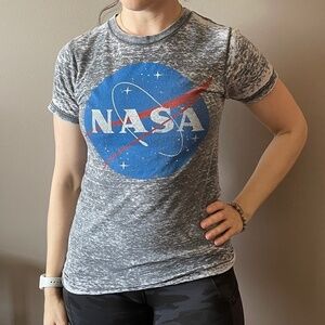 Retro Gray Sheer NASA Graphic Tee Size Small Pre-Loved Condition